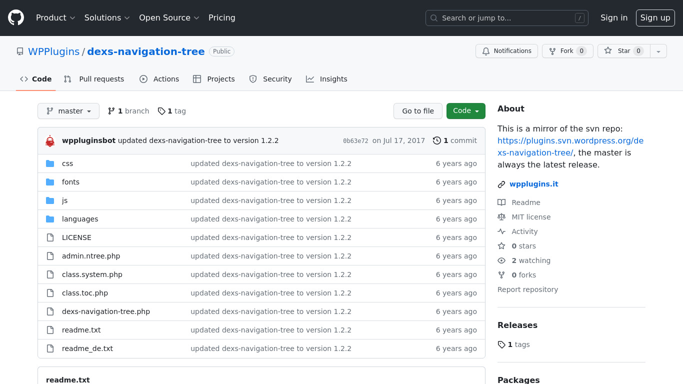 Dexs Navigation Tree Landing page