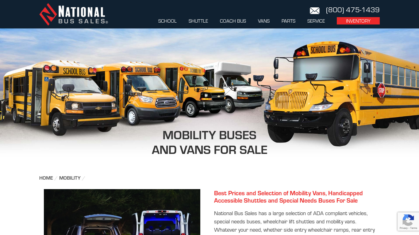 Bus Mobility Landing page