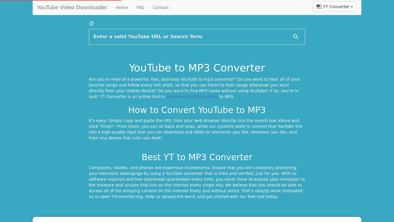 Mp3-tunes Landing page