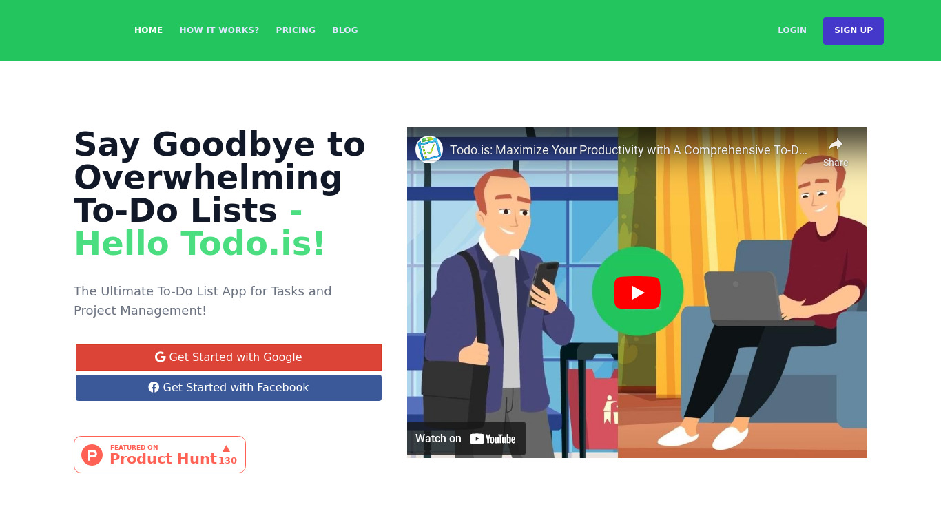 Todo.is Landing page
