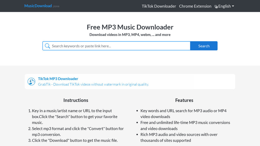 Mp3 Music Downloader Landing Page