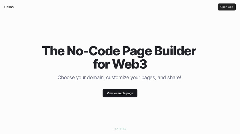 Stubs Landing Page