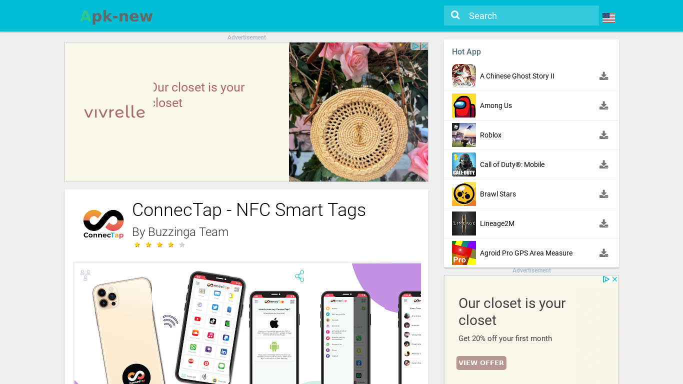 ConnecTap - NFC Smart Tags Landing page