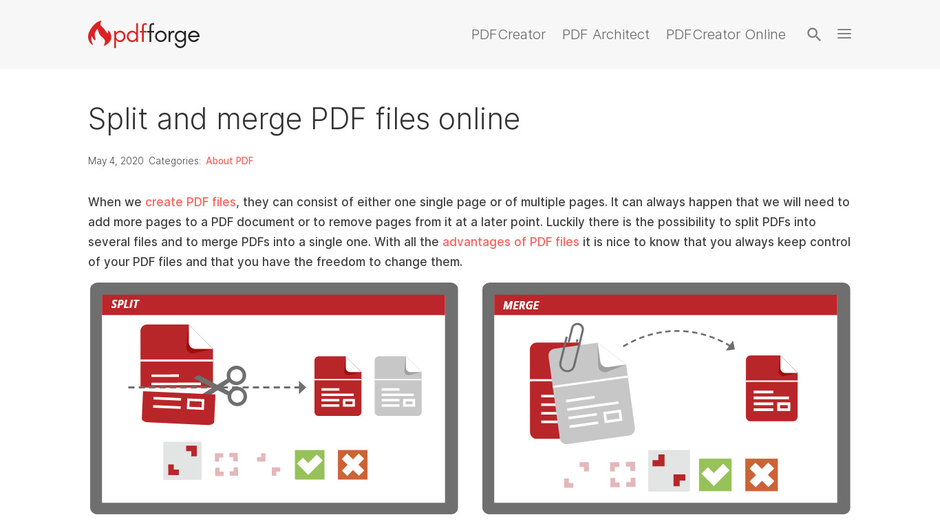 PDFs Split & Merge Landing page