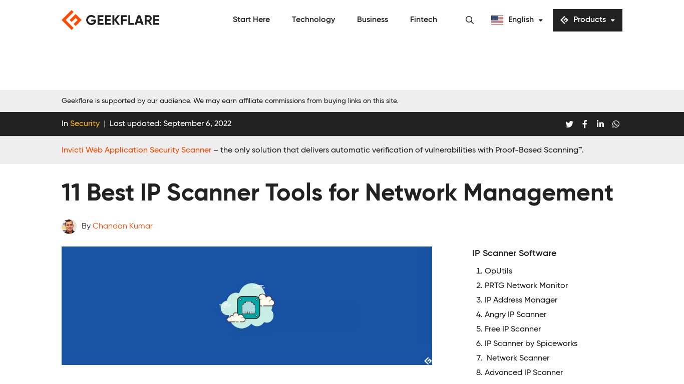 IP Tools: Network Scanner Landing page