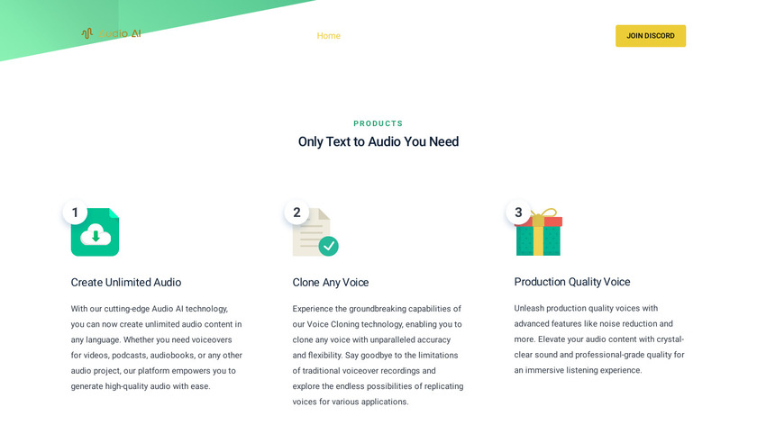 Audio AI Landing Page