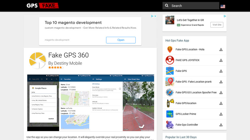 Fake GPS 360 Landing Page