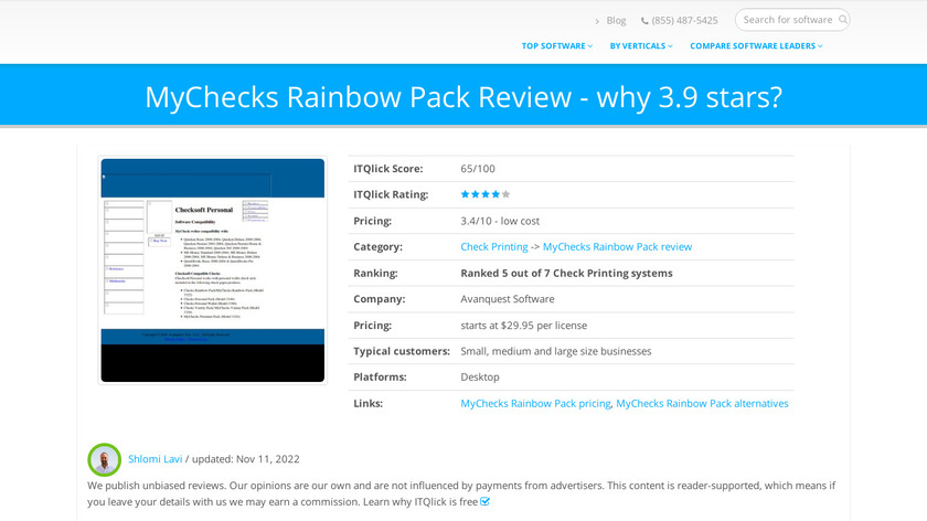 MyChecks Rainbow Pack Landing Page
