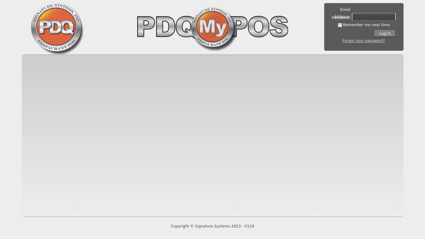 PDQ POS Landing page
