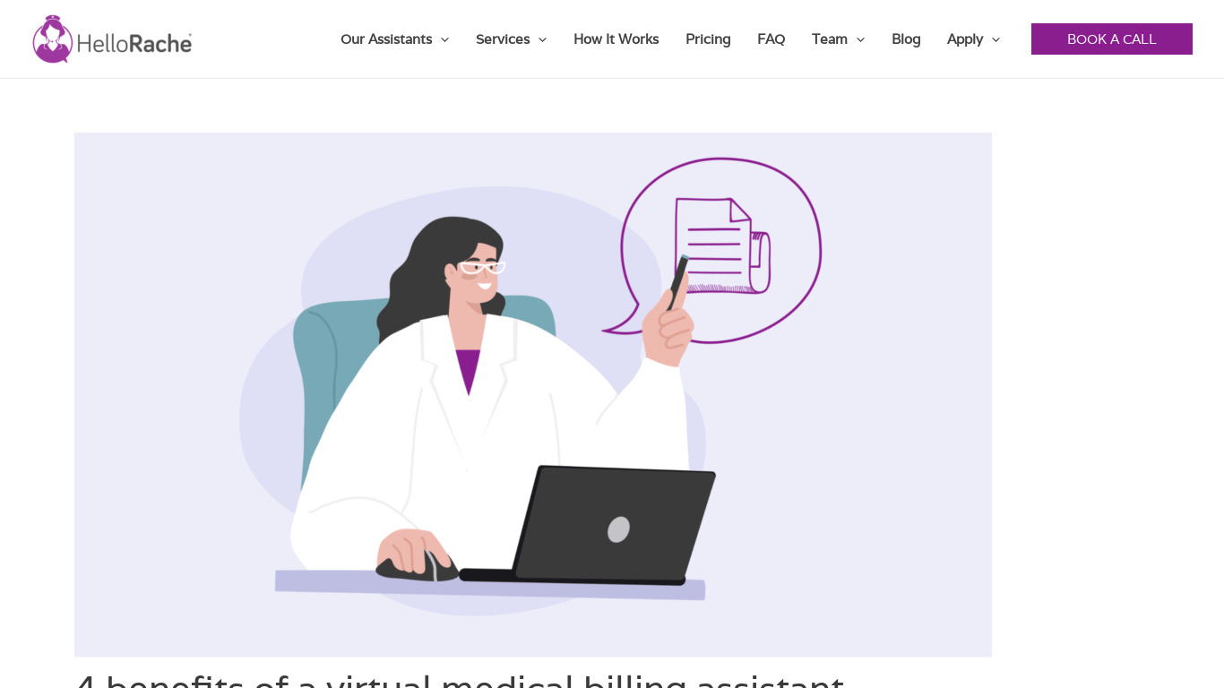 Medical Billing Assistant Landing page