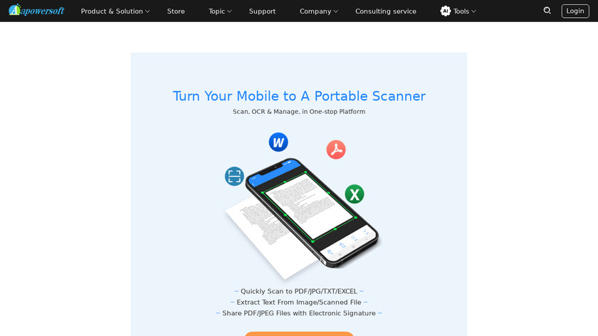 Apowersoft Scanner Landing Page