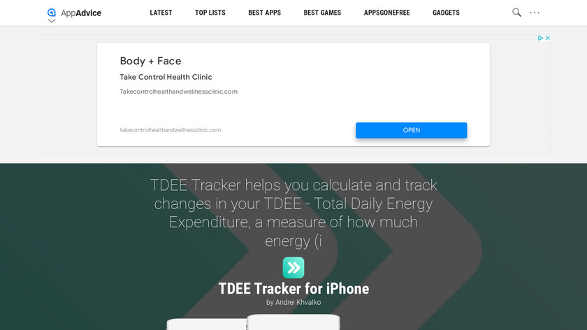 TDEE Tracker for iPhone Landing Page
