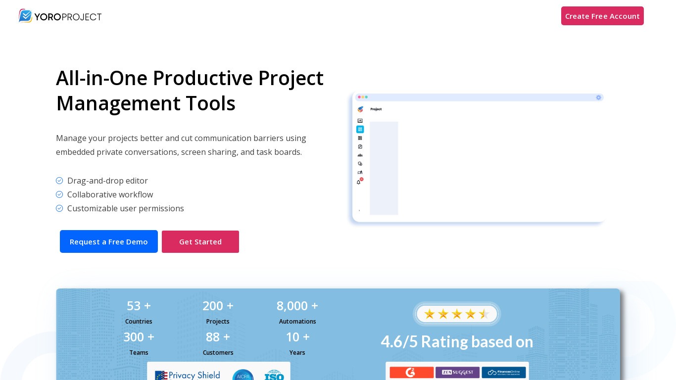 YoroProject Landing page