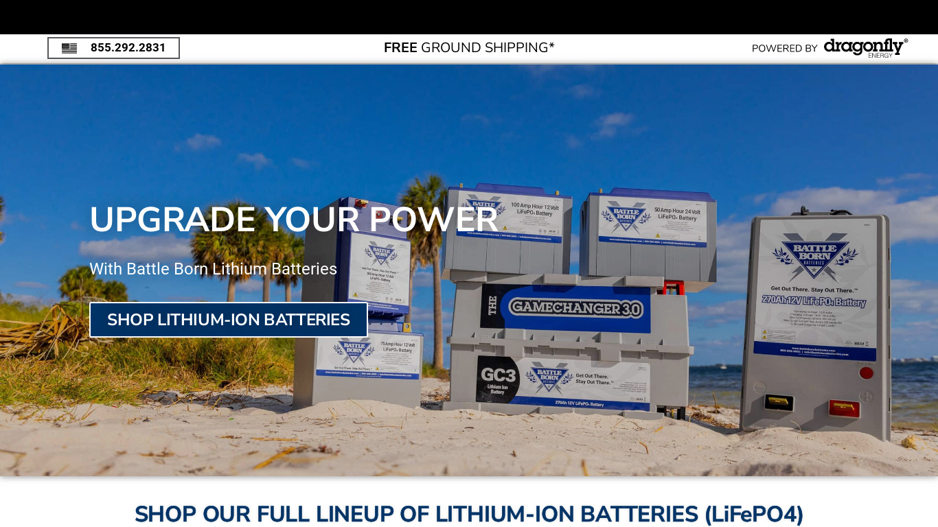 360 Battery Landing page