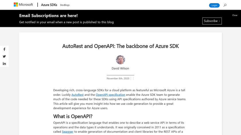 AutoRestCodeGenerator Landing Page