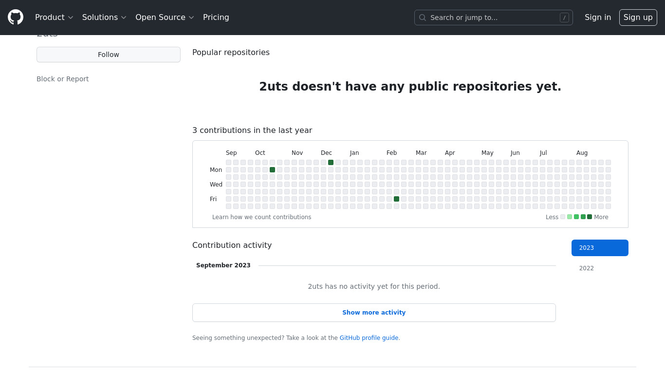 2uts Landing page