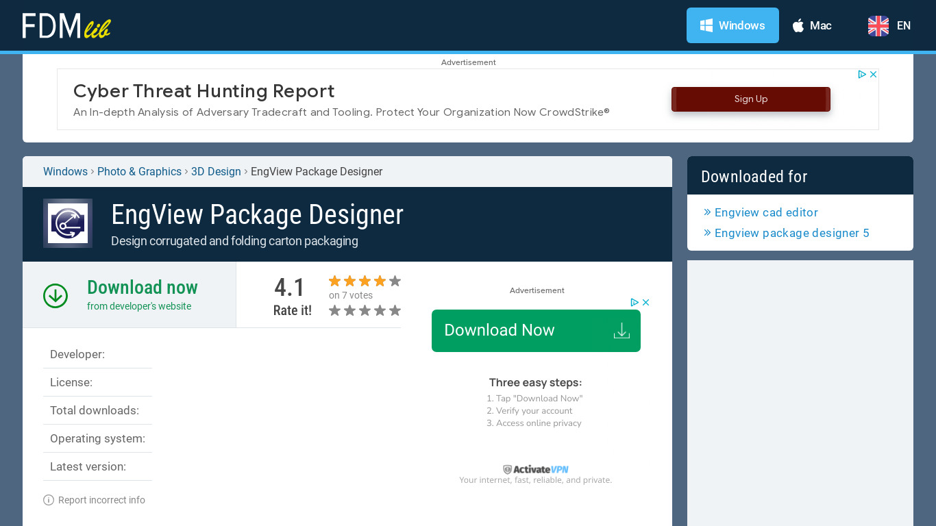 EngView Packaging Designer Suite Landing page