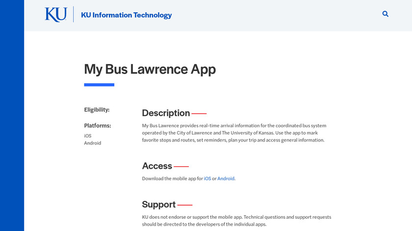 My Bus Lawrence Landing Page