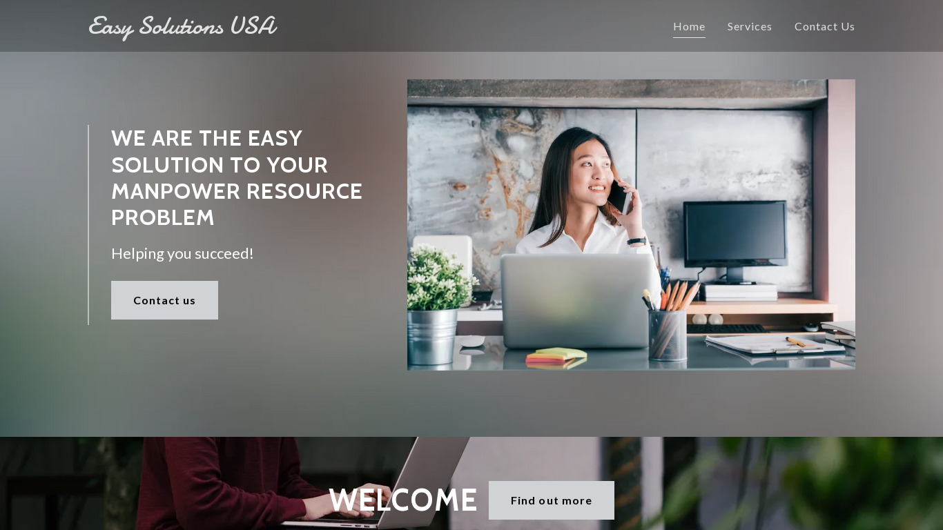 Easy Solutions Landing page