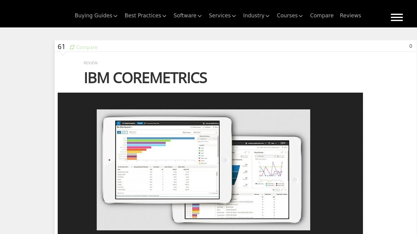 IBM Coremetrics Landing page