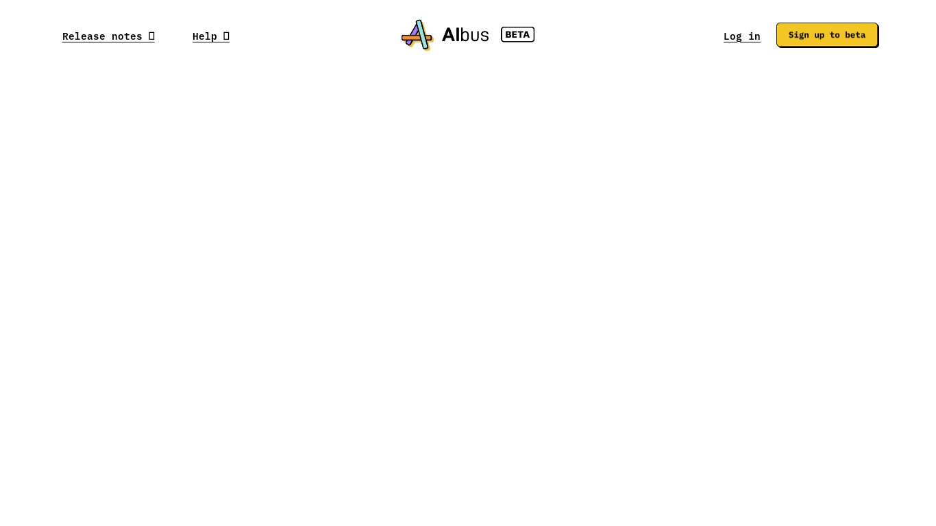 Albus Beta Landing page
