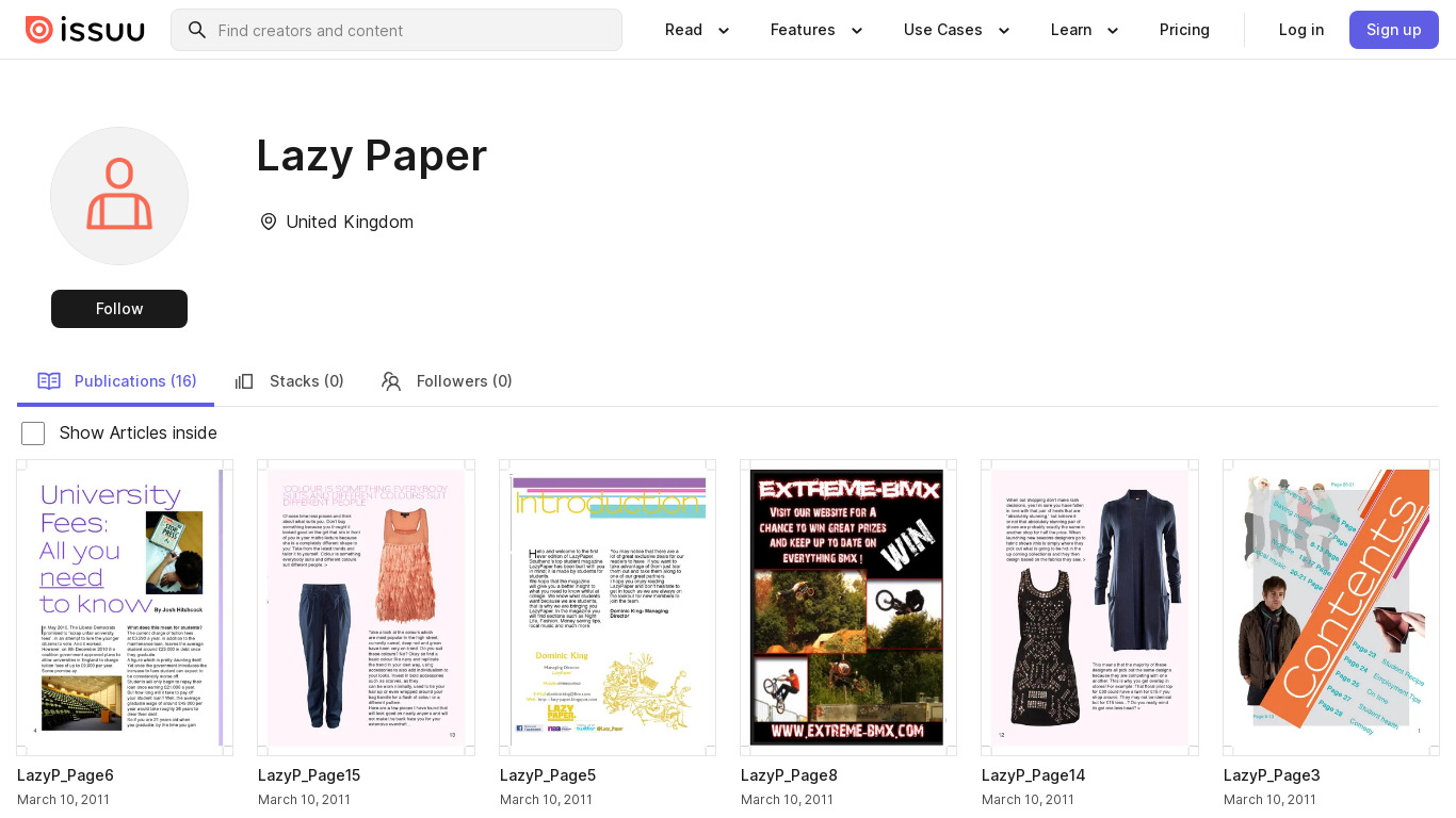 LAZYpaper Landing page