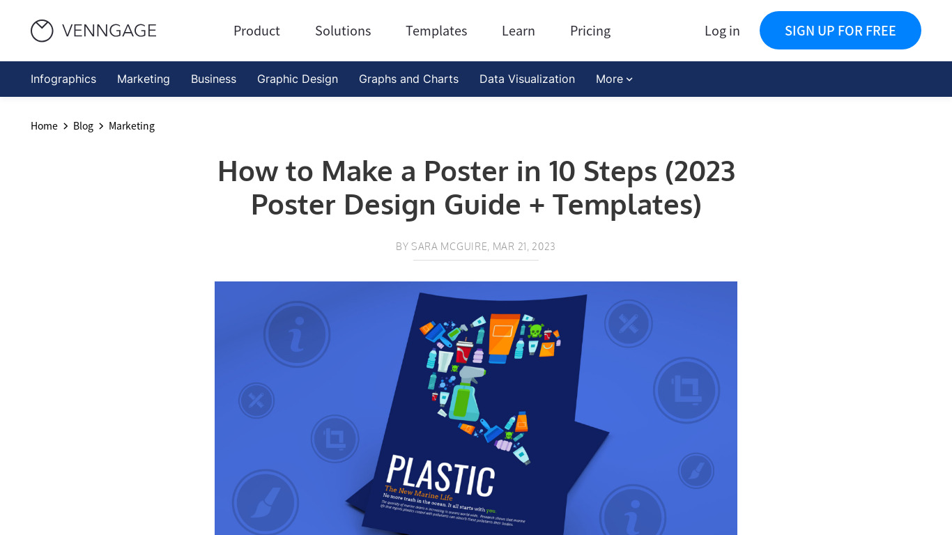 Poster Flyer Maker Icon Design Landing page