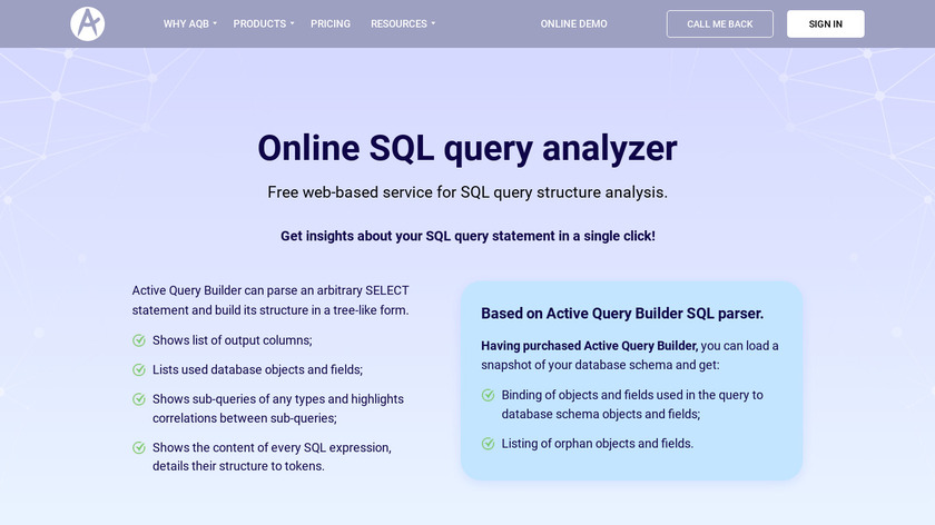 SQL Compact Query Analyzer Landing Page