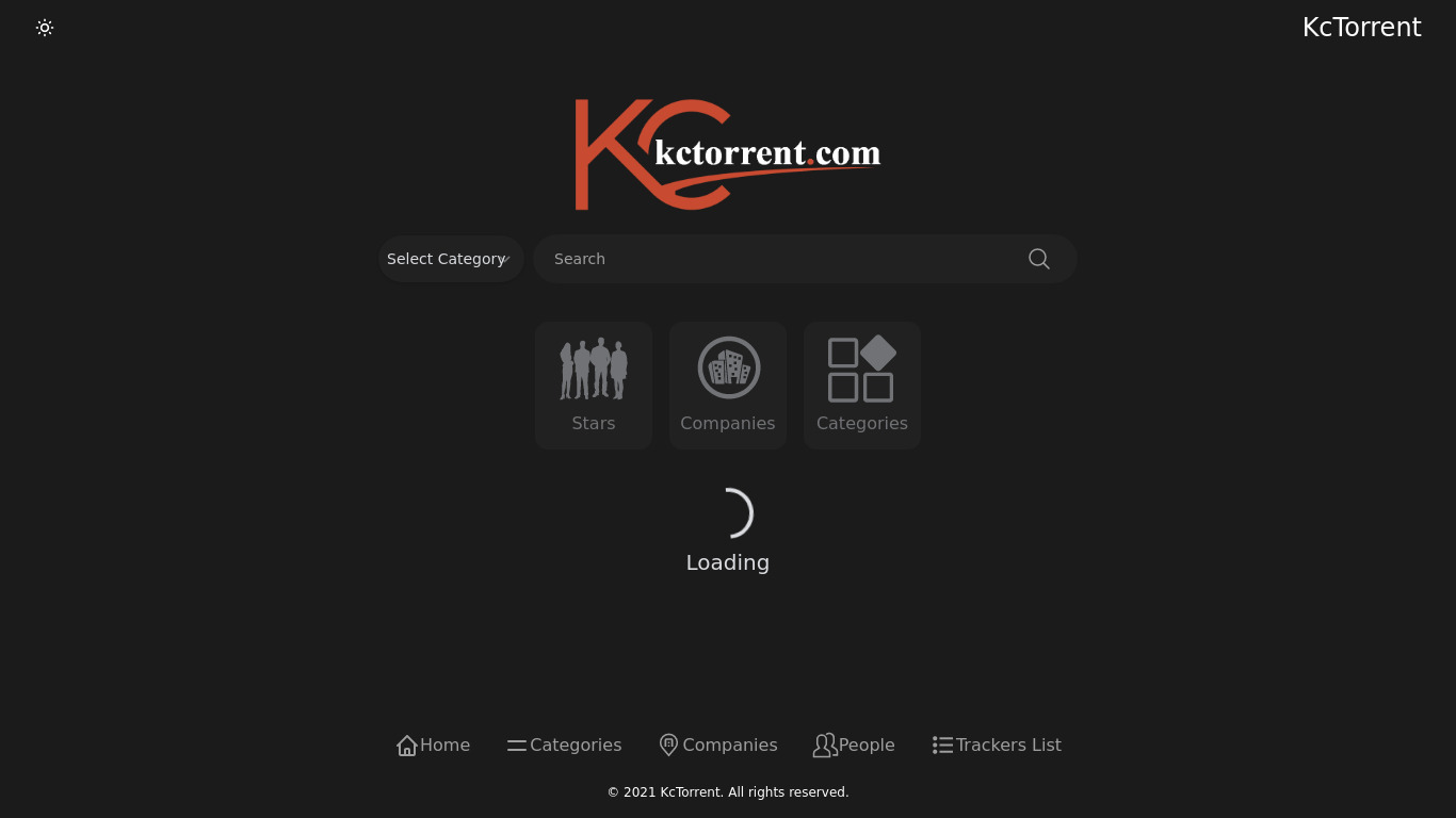 KcTorrent Landing page