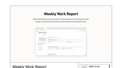 Notion Weekly Work Report image