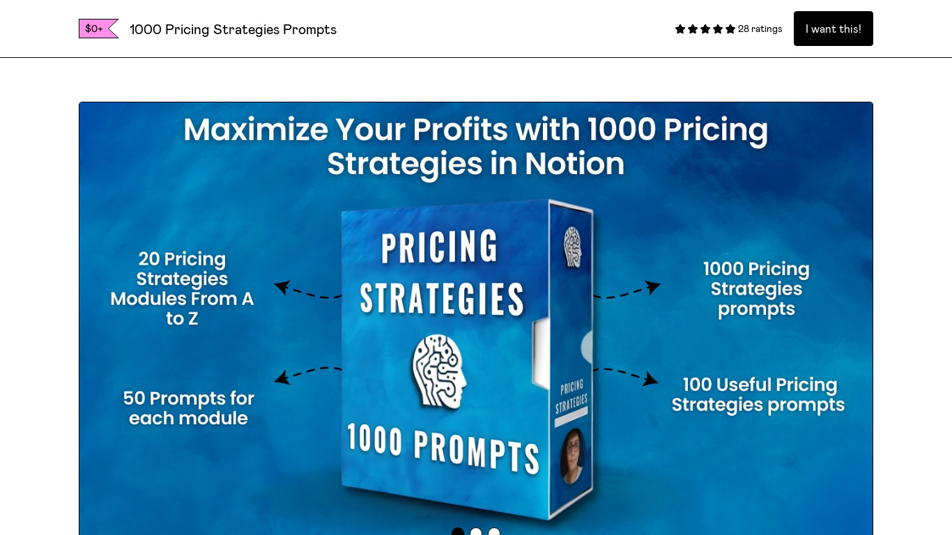 1000+ Pricing Strategies Prompts Landing page