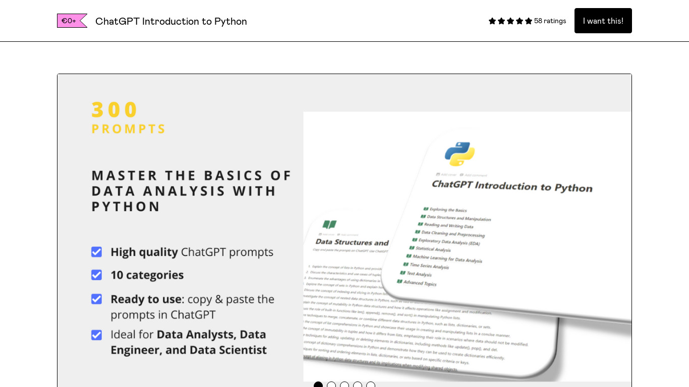 ChatGPT Introduction to Python Landing page
