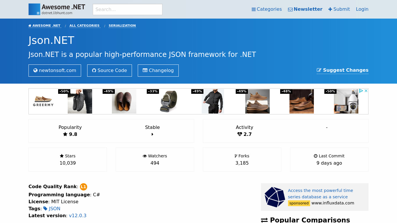 Newtonsoft.Json Alternatives Landing page