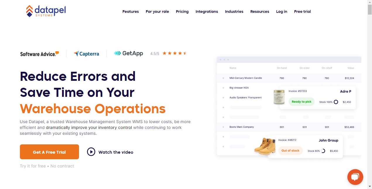 Datapel Systems Landing page