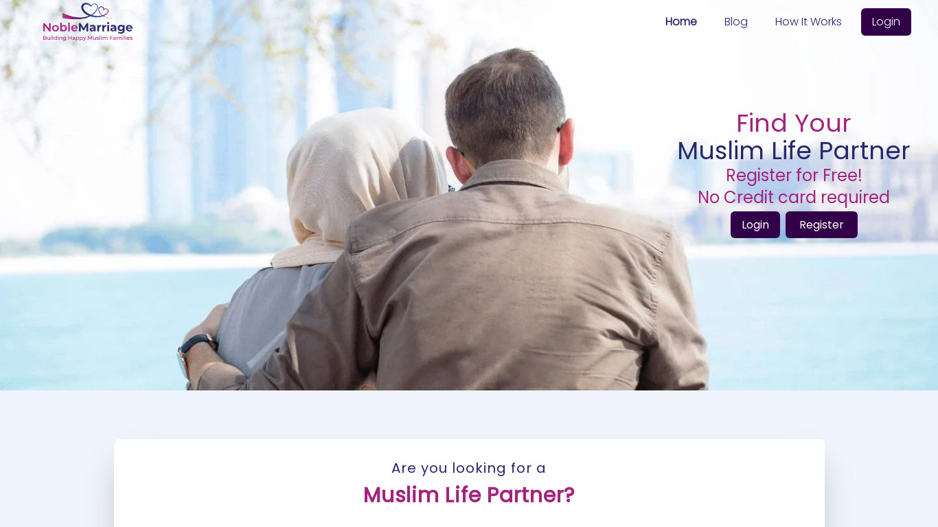 Noble Marriage Landing page