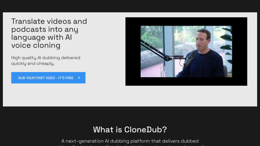 CloneDub Landing Page