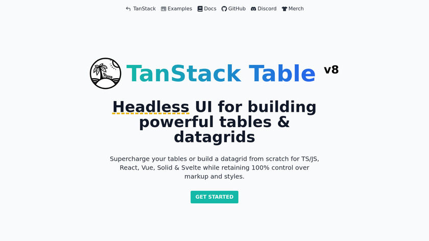 TanStack Table Landing Page