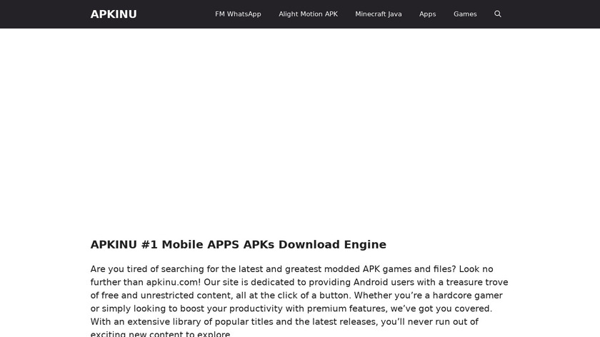 Apkinu Landing Page
