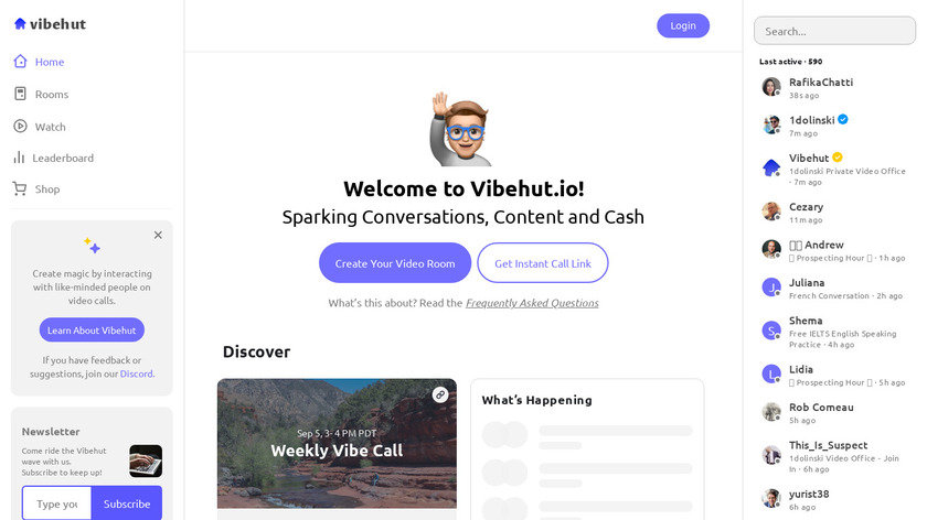 Vibehut.io Landing Page
