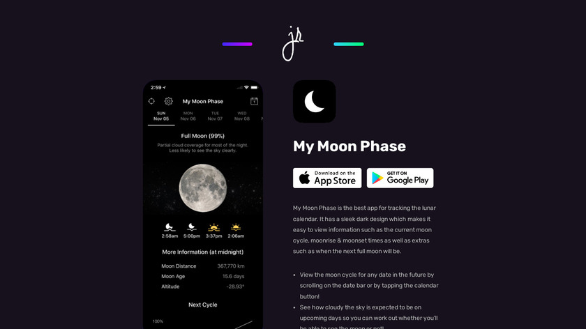 My Moon Phase Landing Page