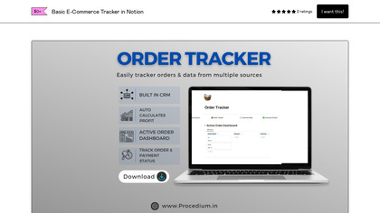 Free E-Commerce Tracker in Notion image