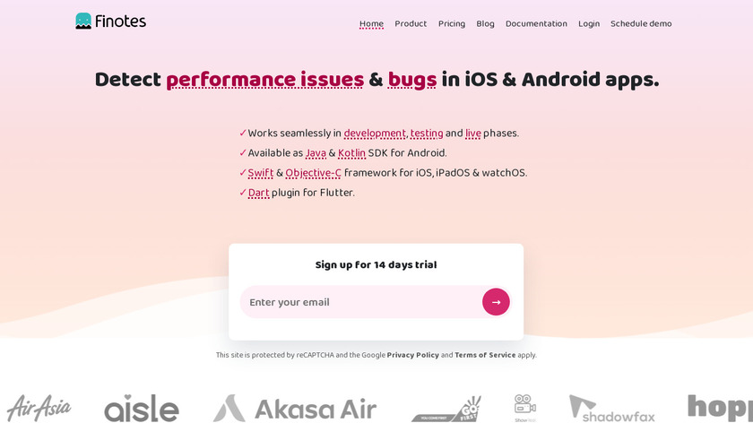 Finotes Landing Page