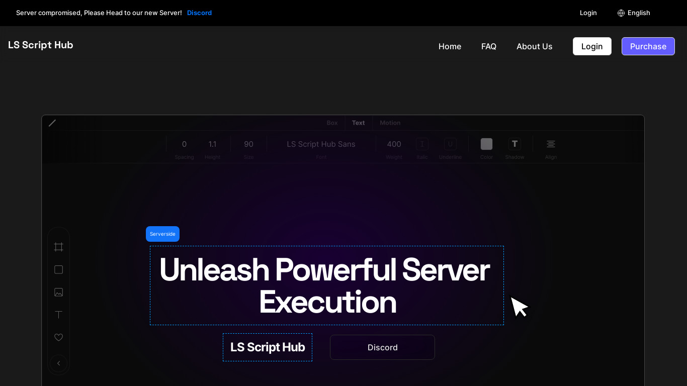 LS Script Hub Landing page