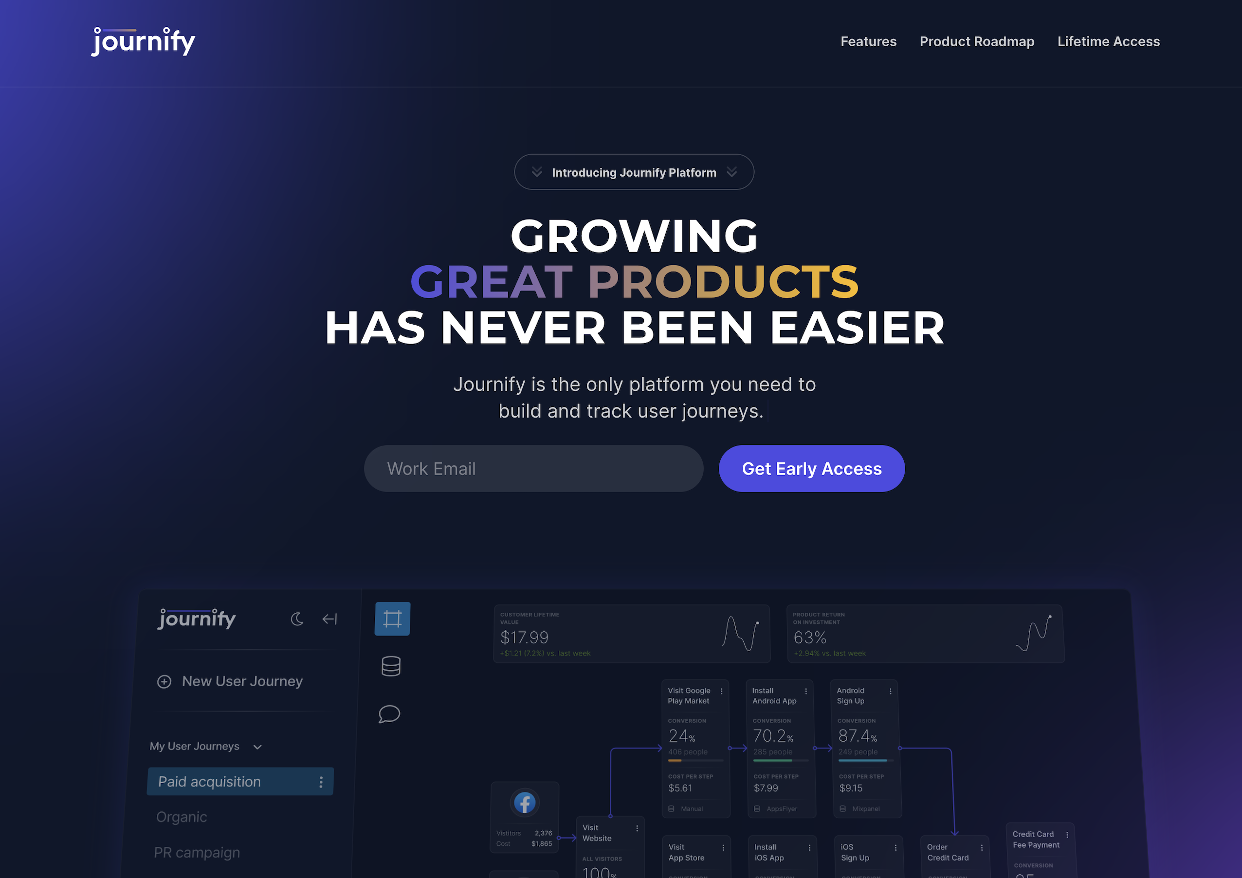 Journify Now Landing page