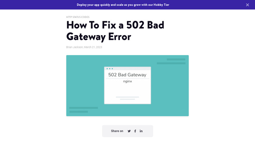 Bad gateway Landing Page