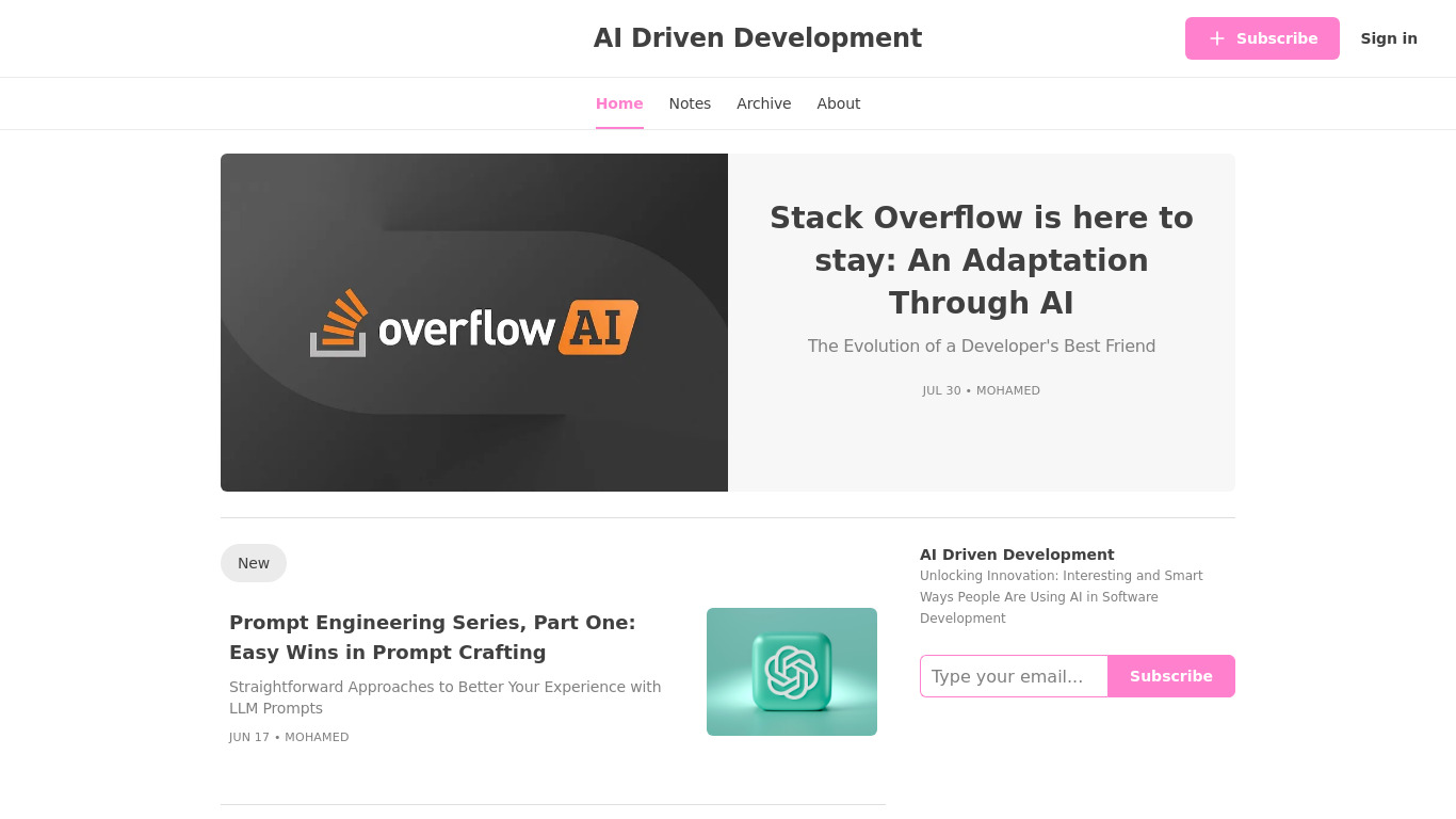 AI Driven Development Landing page