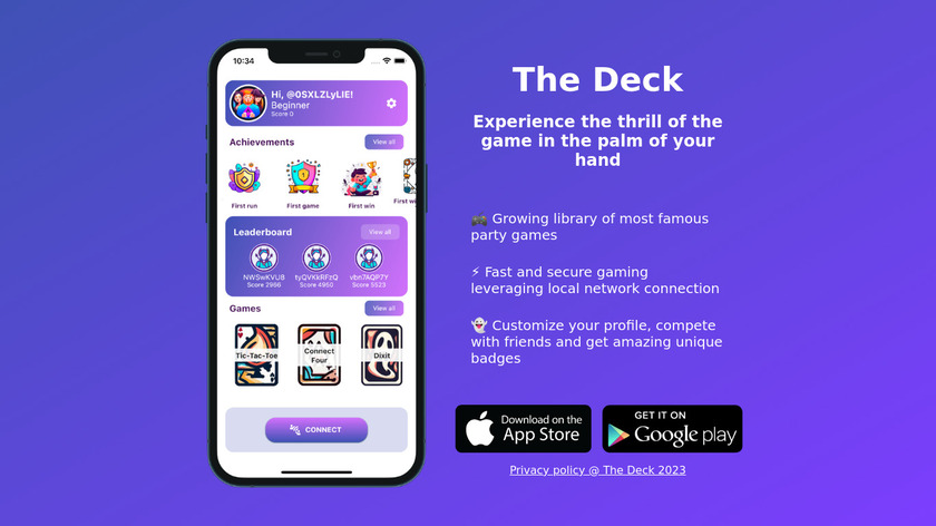 The Deck Landing Page