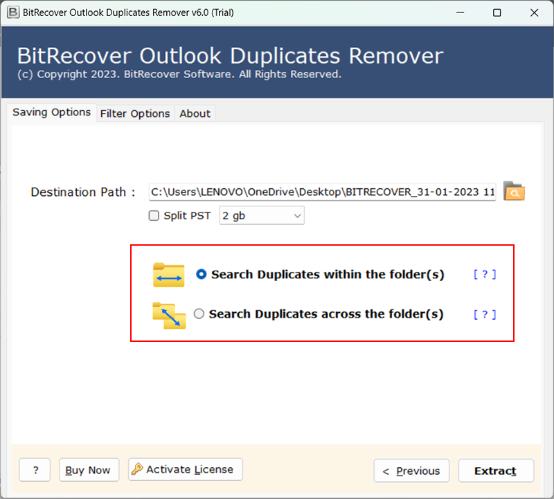 BitRecover Outlook Duplicates Remover Landing page