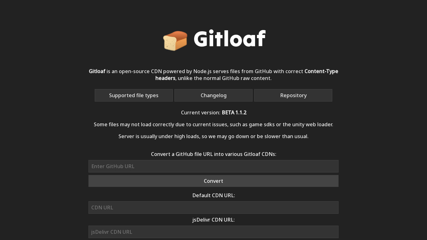 GitLoaf Landing page