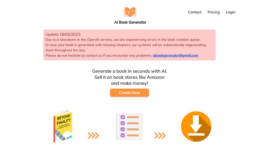 AI Book Generator Landing Page